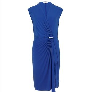 Michael Kors cap sleeve wrap blue Dress